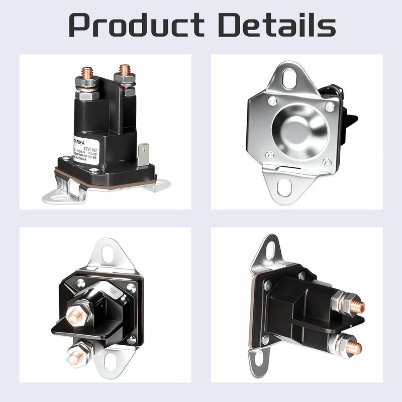 JTAREA 435-700 Starter Solenoid 12V 3 Terminals Lawn Mower Solenoids Relay Replacement Parts for Sten 435-700 Husqvarna 539101714 TromBetta 812-1221-211 854-1221-210 93265-9 93265WR 93265-WR - Image 3